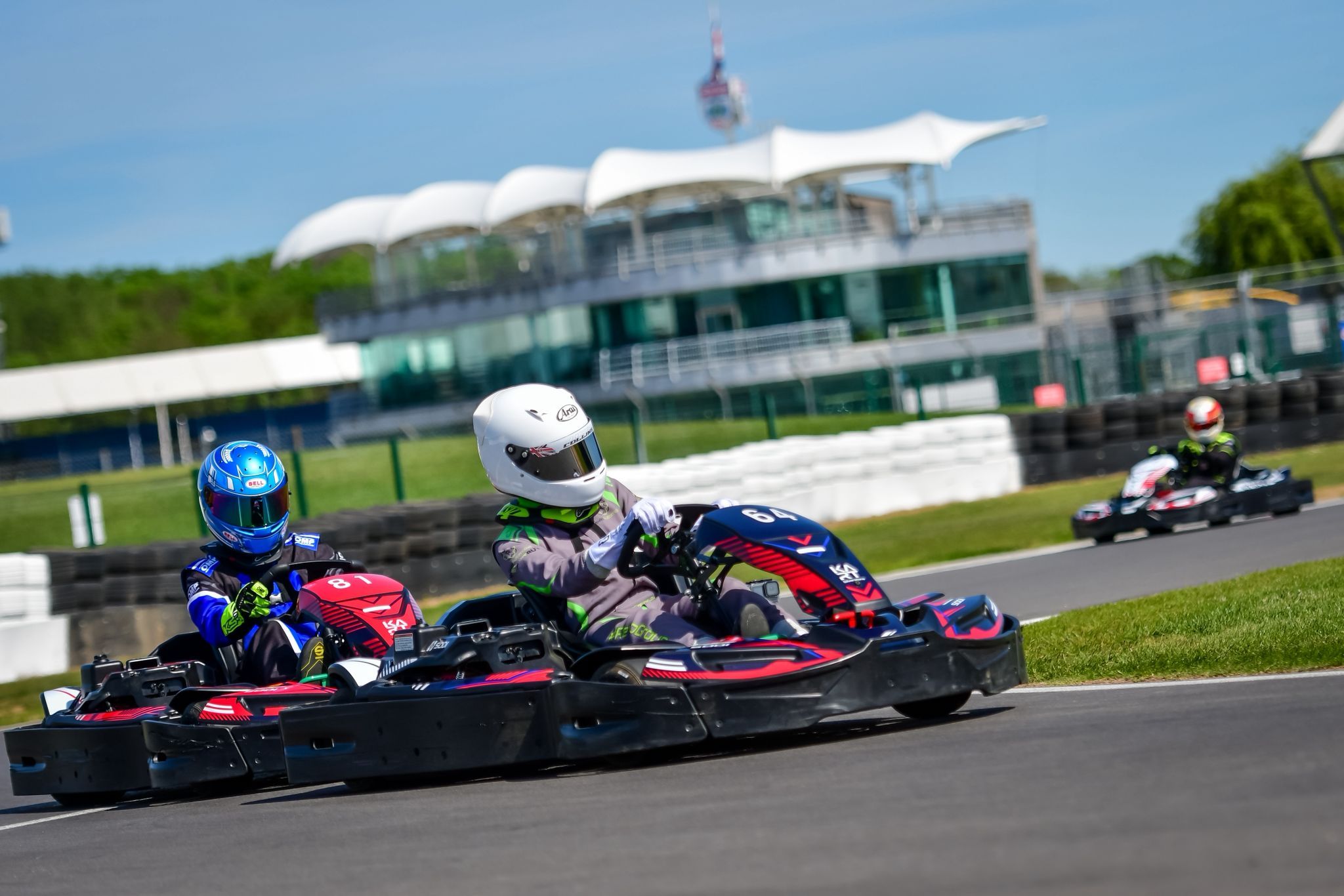 Luke racing wheel to wheel at Silverstone
